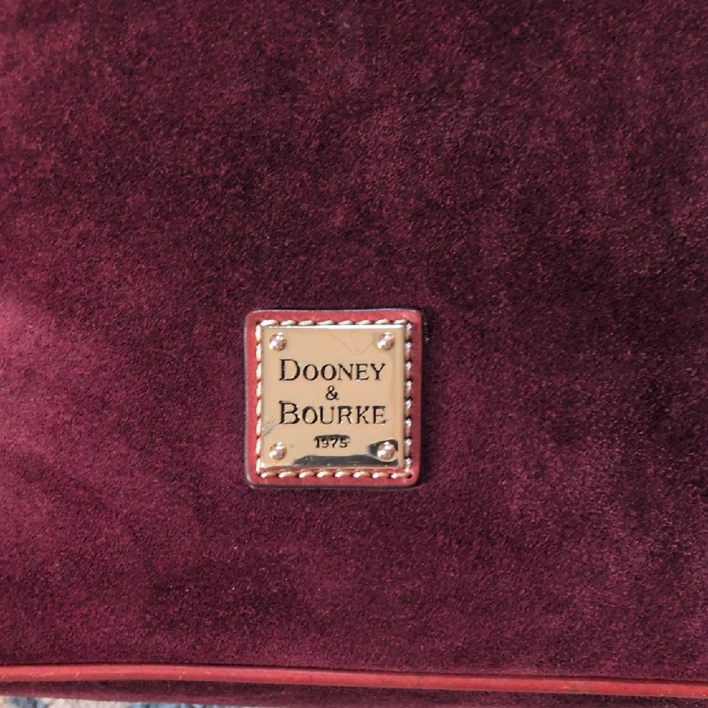 Dooney & Bourke Maroon Suede Crossbody with Leather Trim - Picture 2 of 10